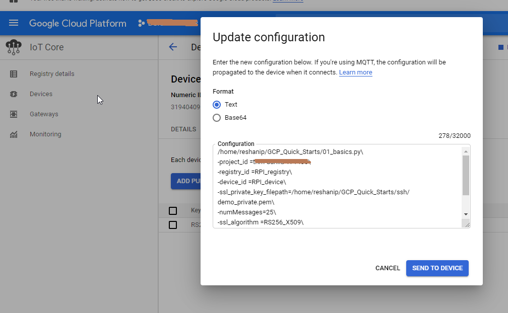 update configuration